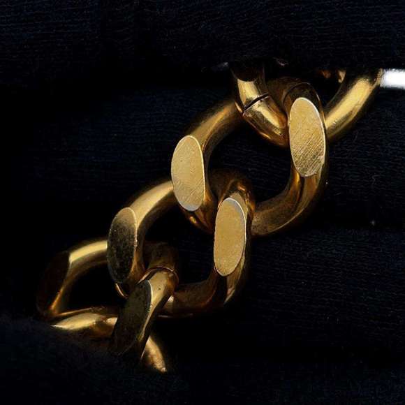 CHANEL Chain Belt Medallion Coco Mark 94P Black Gold Tone 33" France - Picture 8 of 10